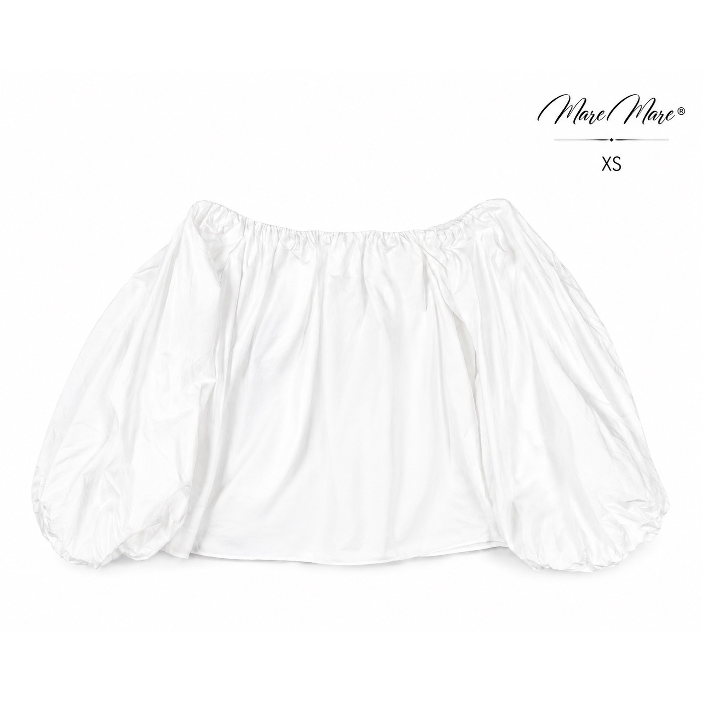 Mare Mare Anthropologie White Off Shoulder Balloon Sleeve Crop Top Size Xs Boho